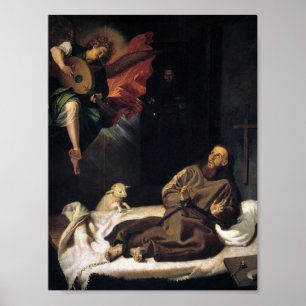 Francis of Assisi with angel music Poster