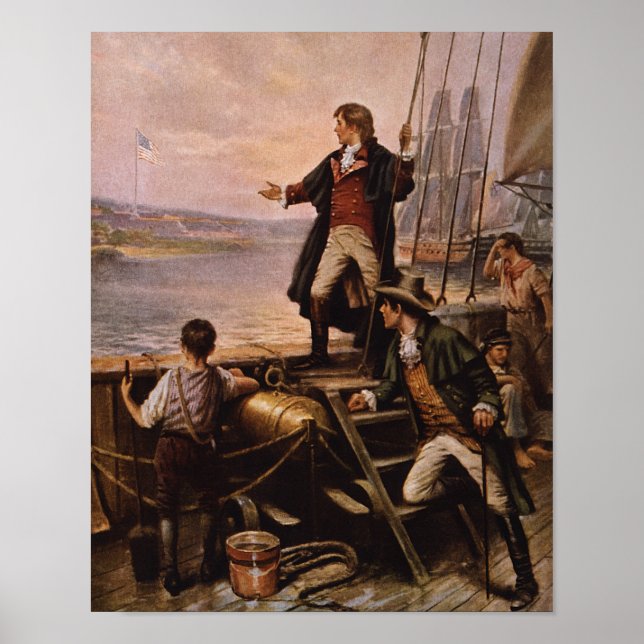 Francis Scott Key - Star Spangled Banner Painting Poster (Front)