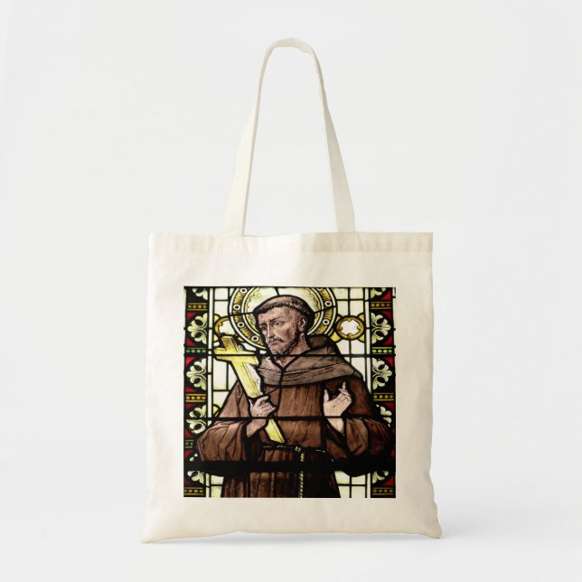 Franciscan Monk stained glass Tote Bag (Front)