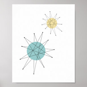 Franciscan Starburst Mid Century Atomic Poster