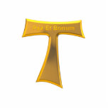 Franciscan Tau Cross Pax Et Bonum Gold Metallic Standing Photo Sculpture<br><div class="desc">Franciscan Tau Cross Pax Et Bonum Gold Metallic.  

Feel free to change the background colour and/or other options via Zazzle's great customisation toosl.</div>