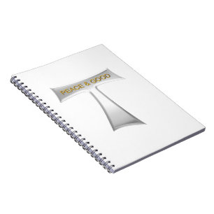 Franciscan Tau Cross Peace and Good Silver & Gold Notebook