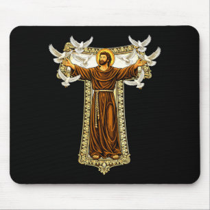 Franciscan Tau Cross Prayer St Francis of Assisi Mouse Mat