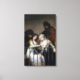 Francisco Goya Majas on a Balcony Canvas Print