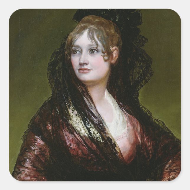 Francisco Jose de Goya y Lucientes | Dona Isabel d Square Sticker (Front)