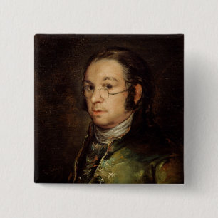 Francisco Jose de Goya y Lucientes   Self Portrait 15 Cm Square Badge