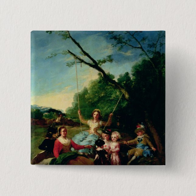 Francisco Jose de Goya y Lucientes | The Swing 15 Cm Square Badge (Front)