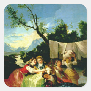 Francisco Jose de Goya y Lucientes The Washerwom Square Sticker