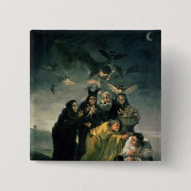 Francisco Jose de Goya y Lucientes | The Witches'  15 Cm Square Badge (Front)