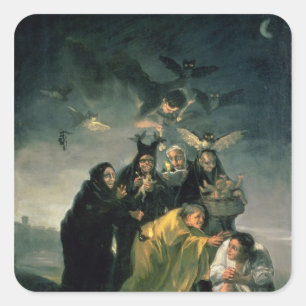 Francisco Jose de Goya y Lucientes   The Witches'  Square Sticker