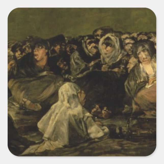Francisco Jose de Goya y Lucientes | The Witches'  Square Sticker (Front)
