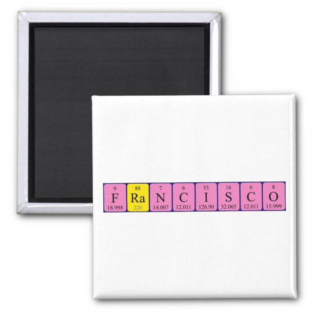 Francisco periodic table name magnet (Front)