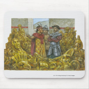 Francisco Pizarro next to Inca Emperor Atahualpa Mouse Mat