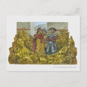 Francisco Pizarro next to Inca Emperor Atahualpa Postcard