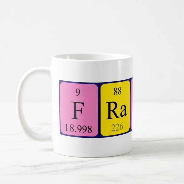 Franck periodic table name mug (Left)
