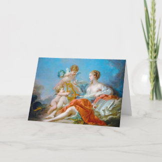 francois boucher allegory of music rococo lady art card