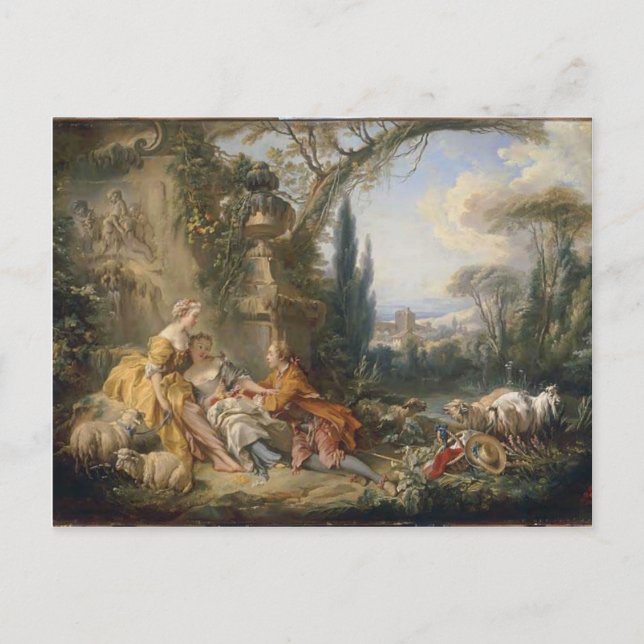 Francois Boucher - Charms of Country Life Postcard (Front)