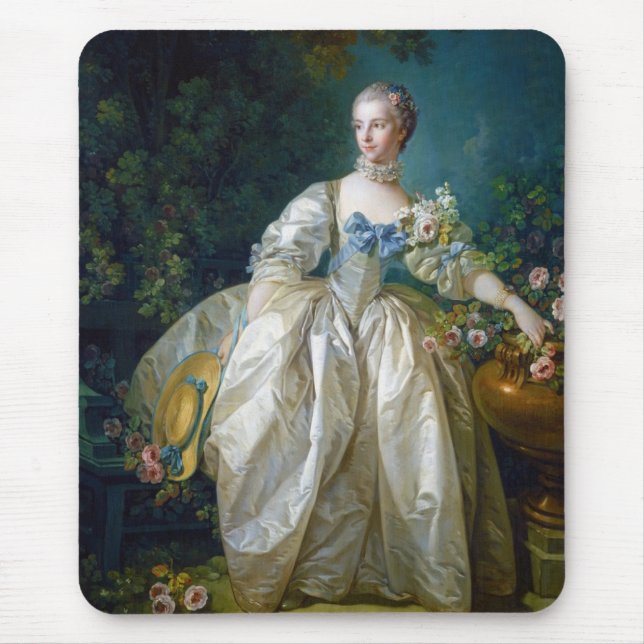 FRANCOIS BOUCHER - MADAME BERGERET portrait art Mouse Mat (Front)