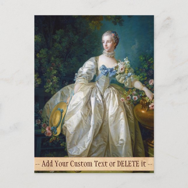 FRANCOIS BOUCHER - MADAME BERGERET portrait art Postcard (Front)