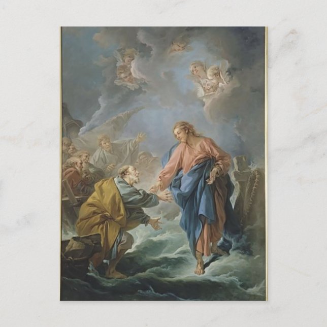 Francois Boucher - St. Peter Invited to Walk Postcard (Front)