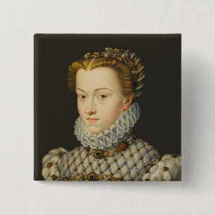 Francois Clouet - Elisabeth of Austria 15 Cm Square Badge