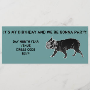 Francois the French Bulldog Birthday Invite
