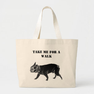 Francois the French Bulldog dog Large Tote Bag