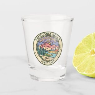Franconia Notch State Park New Hampshire Badge Shot Glass
