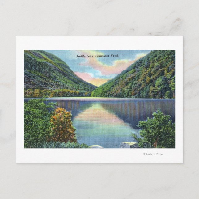 Franconia Notch View of Profile Lake Postcard (Front)