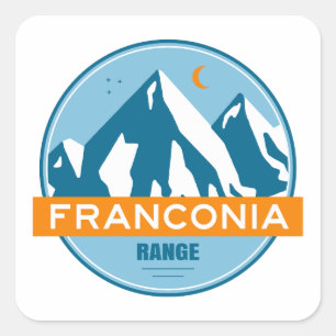 Franconia Range New Hampshire Stars Moon Square Sticker