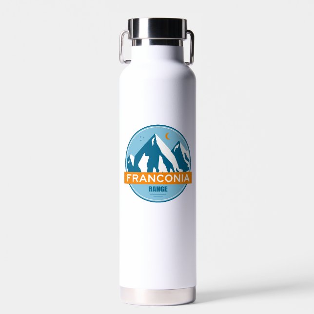 Franconia Range New Hampshire Stars Moon Water Bottle (Front)