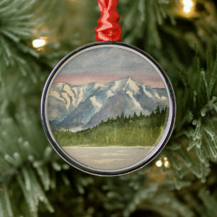 Franconia Ridge Lonesome Lake Metal Tree Decoration