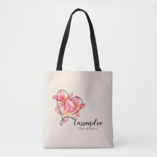 Frangipane Watercolour Flower, Maid of Honour Tote Bag