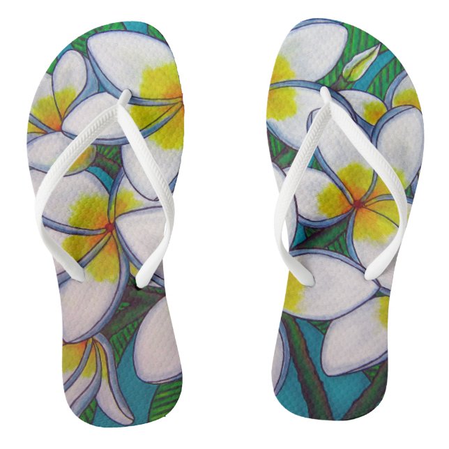 Frangipani Adult Slim Straps, Womens 5/6-Mens 4/5 Flip Flops (Footbed)