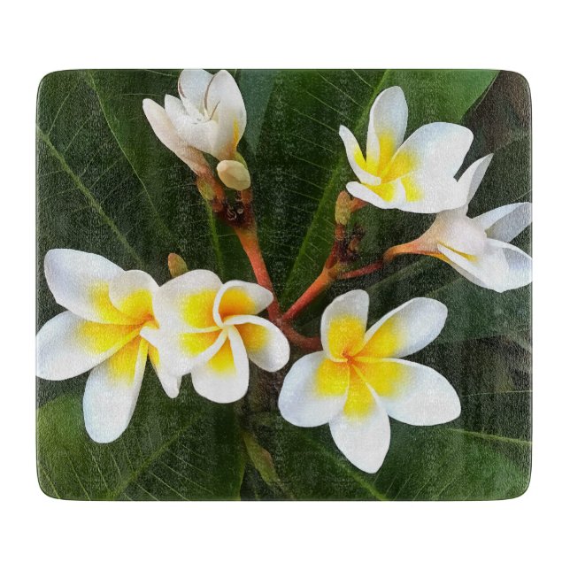 Frangipani Blossom Cluster Artistic Style Cutting Board (Front)
