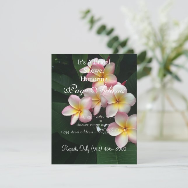 Frangipani Bridal Shower Invitation (Standing Front)