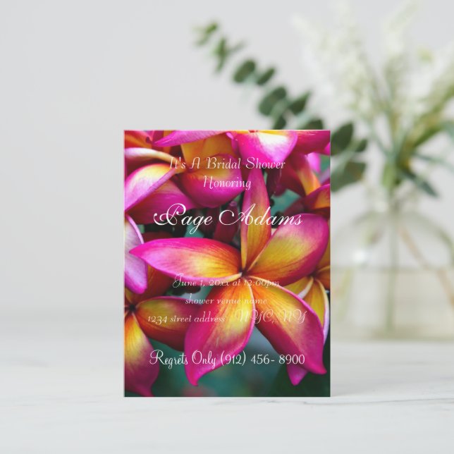 Frangipani Bridal Shower Invitation (Standing Front)