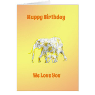 Frangipani Elephants, Birthday Card