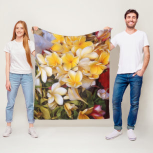 Frangipani Fleece Blanket  
