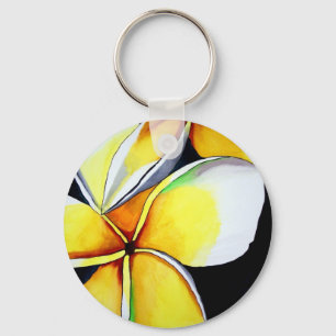 Frangipani flower art key chain