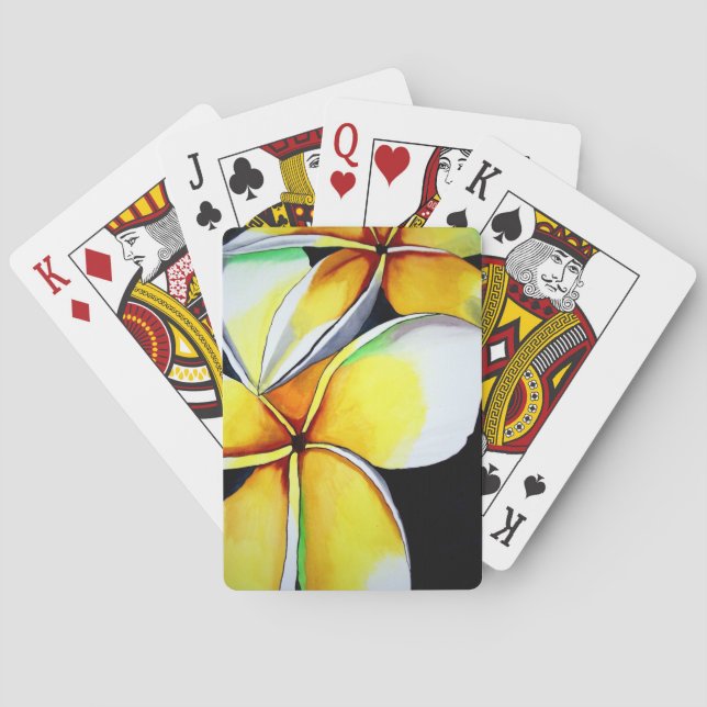 Frangipani flower art playing cards (Back)