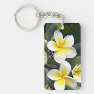 Frangipani flower Cook Islands Key Ring