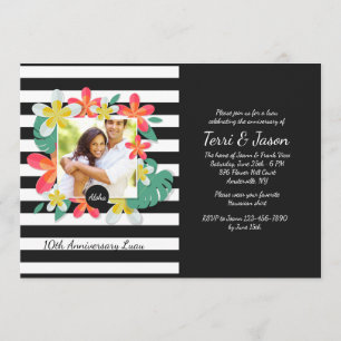 Frangipani Flowers Photo Invitation