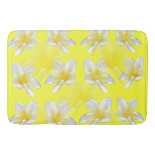 Frangipani_Flowers_Yellow,_Memory_Foam_Bath_Mat. Bath Mat