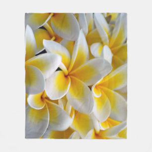 Frangipani Plumeria Flower Photo Fleece Blanket