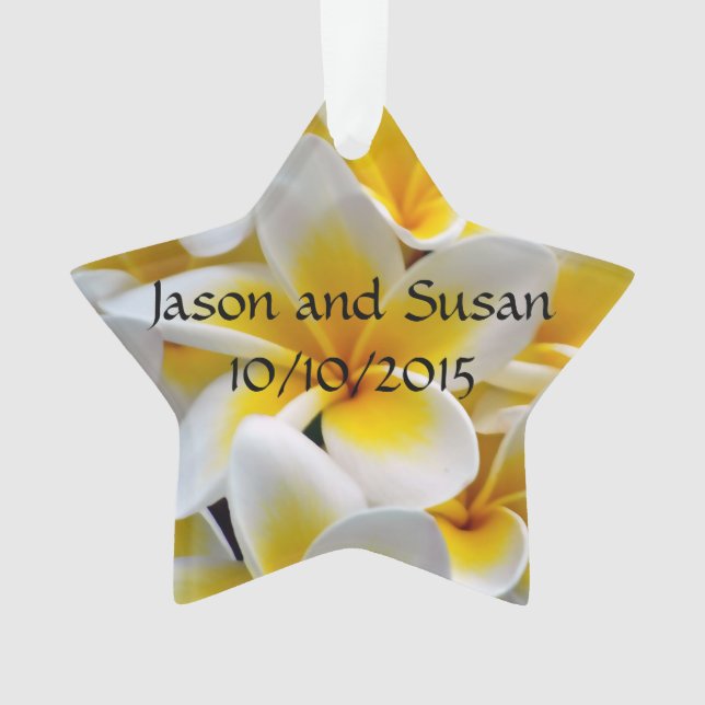 Frangipani Plumeria Flower wedding Ornament (Front)