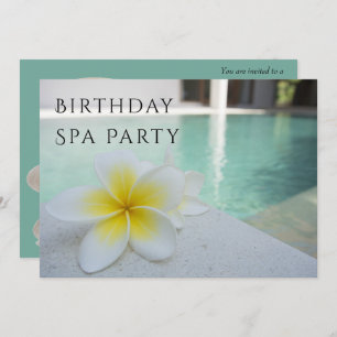 Frangipani & Pool Birthday Spa Day Invitation