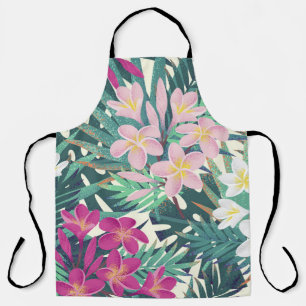 Frangipani Tropical: Pink-White Vintage. Apron