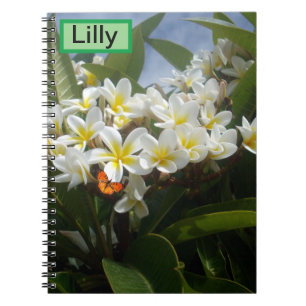 Frangipanis With Butterfly, Customised Notebook