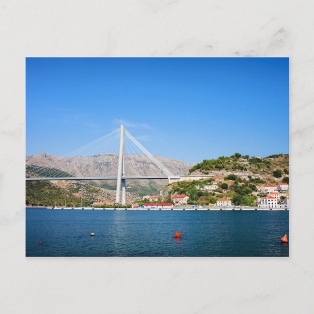 Franjo Tudjman Bridge in Dubrovnik Postcard (Front)